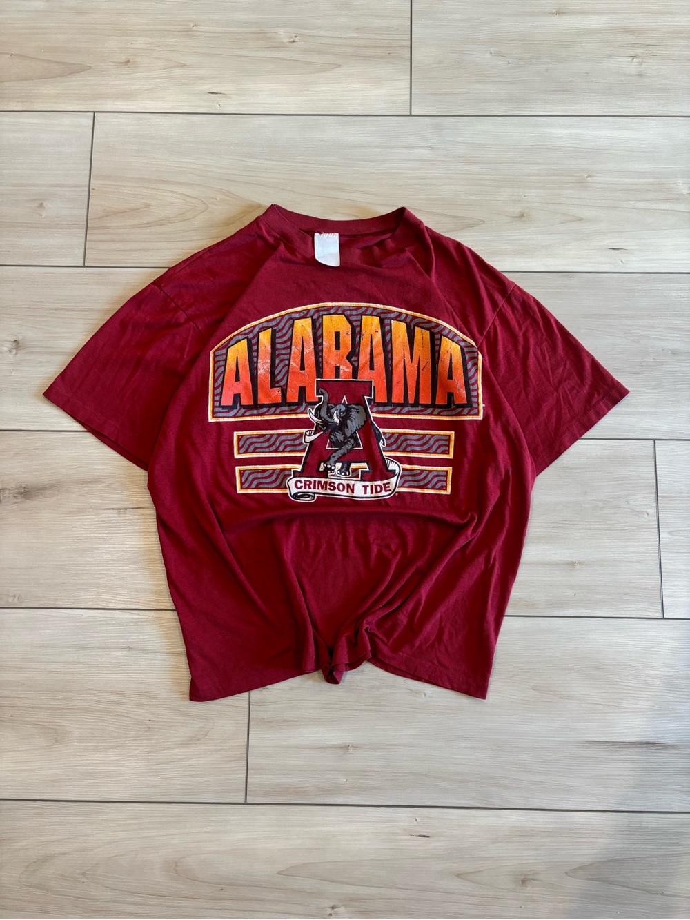 American Vintage 90s Red Alabama Crimson Tide College Graphic Short Sleeve Tee